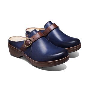 Samuel Hubbard Cascade Clogs Women's 6 Blue Leather Comfort Casual Shoes ZOGG533